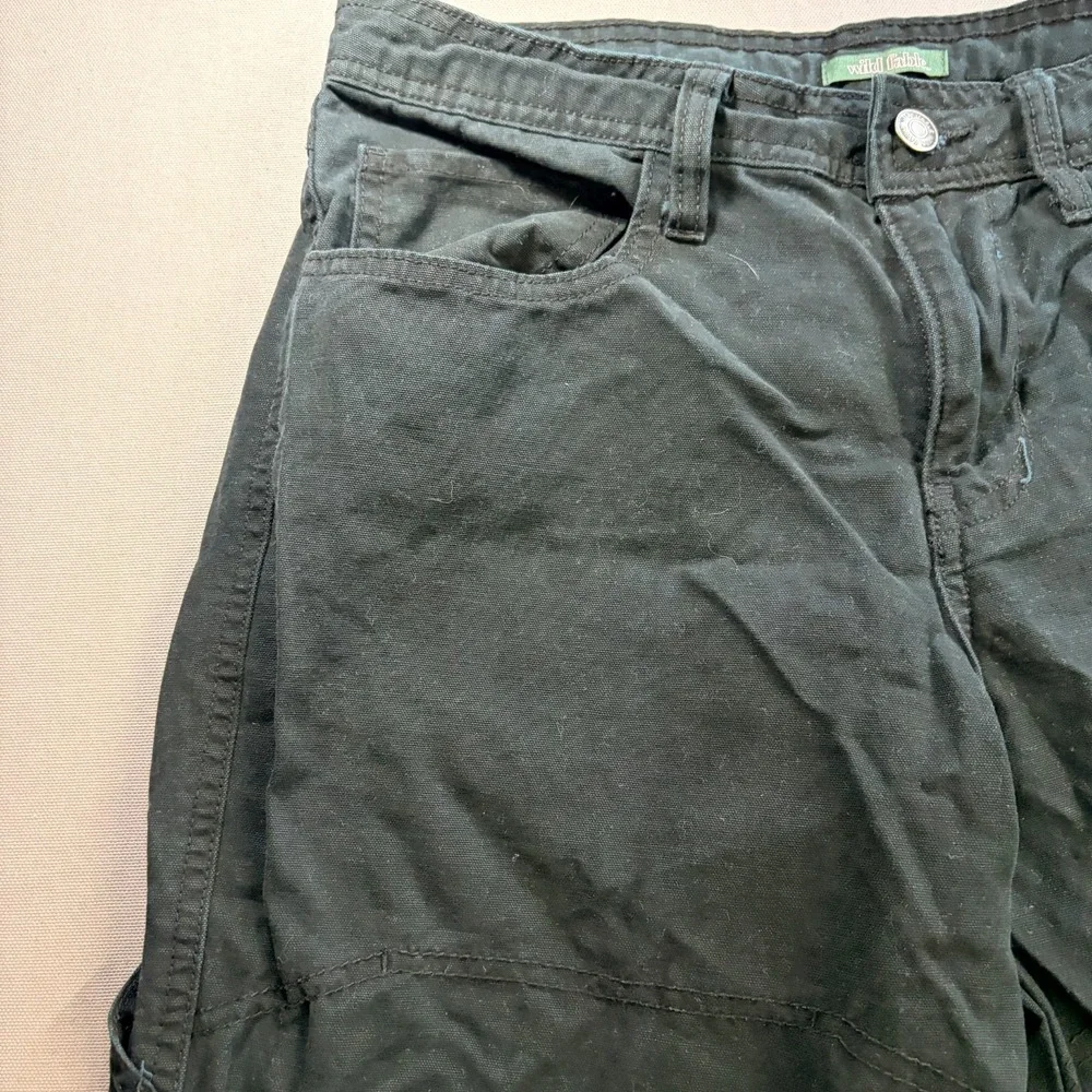 Wild Fable Womens Size 2 Black Wide Leg Cargo Utility Pants Y2K Relaxed Fit